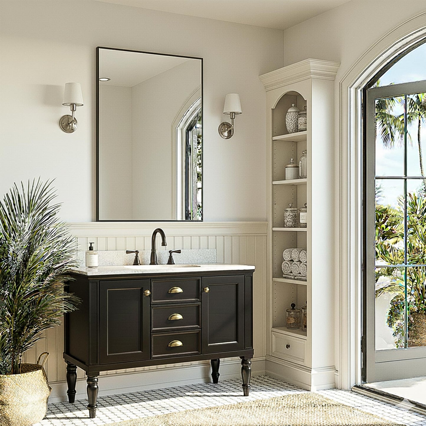 FICTOR Bathroom Vanity Mirror-Black,30x20 Inch, Shatterproof & Anti-Rust, Wall Mount Rectangle Mirrors with Metal Frame for Over Sink, Bathroom, Bedroom, Living Room,Entryway