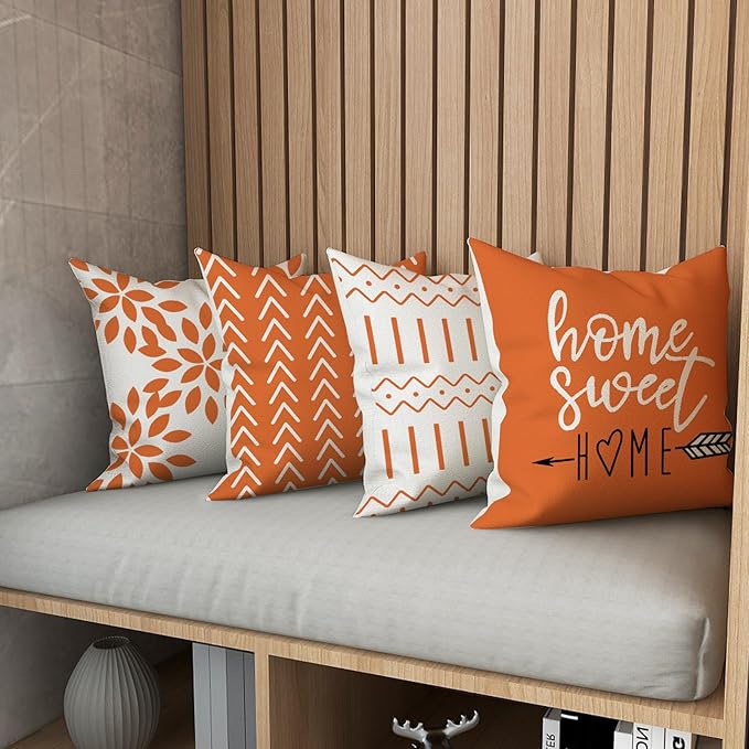 YCOLL Fall Pillow Covers 20x20 Set of 4, Modern Sofa Throw Pillow Cover