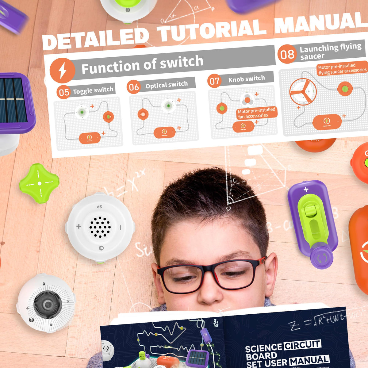 Science Kits for Kids - STEM Kits for Kids, Electronics Exploration Kit, Over 150 Projects, 14 Circuit Parts, STEM Educational Toy Gifts for Kid Boys Girls Ages 3 4 5 6 7 8 9 10 11 12