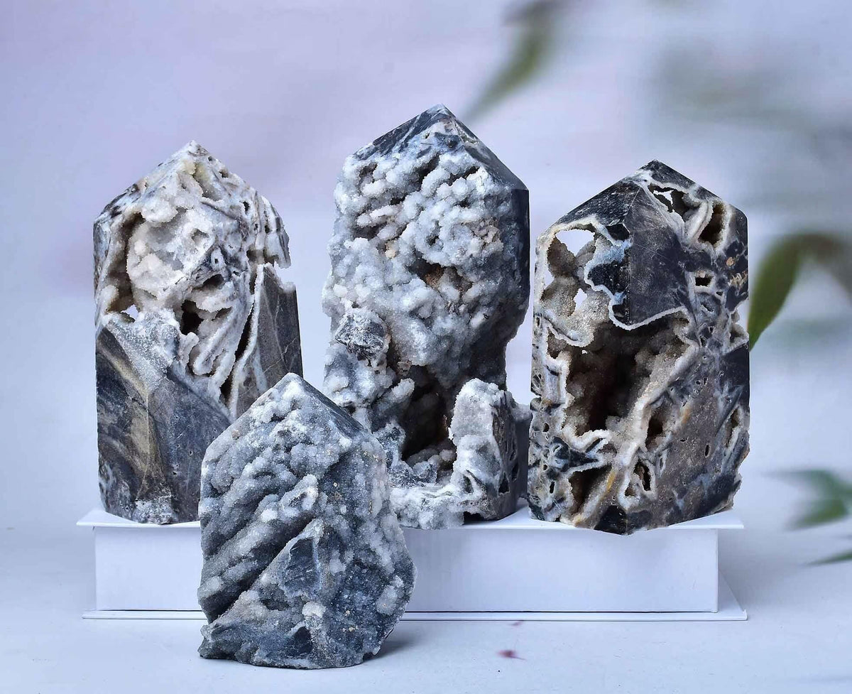 FZBHRO Large Sphalerite Geode Towers Crystal Point Obelisk Irregular Shape Healing Crystal Stone Wand Meditation Gift 0.8-1.3 Pound
