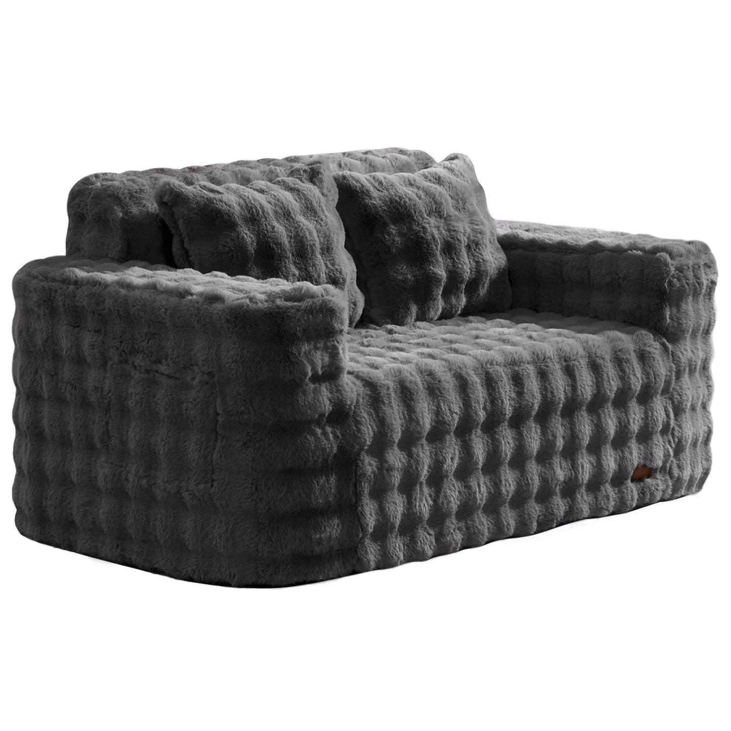 ZurNesfure Sofa Couch Loveseat, Memory Foam Couch with Pillow, Modern Cloud Couch with deep seat and Removable Washable Cover Boneless Sofas for Living Room Bedroom Apartment (Darkgrey,Loveseat)