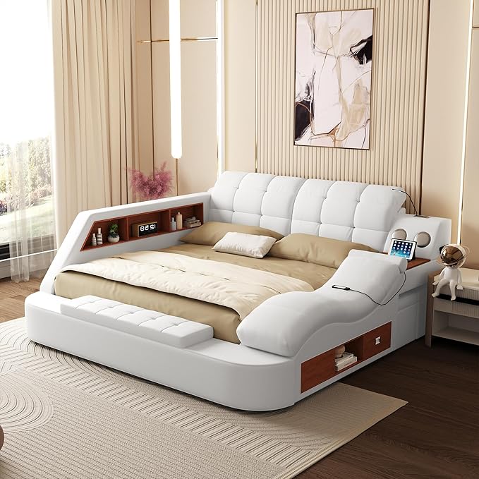 King Size Smart Multifunctional Bed Frame, Platform Bed