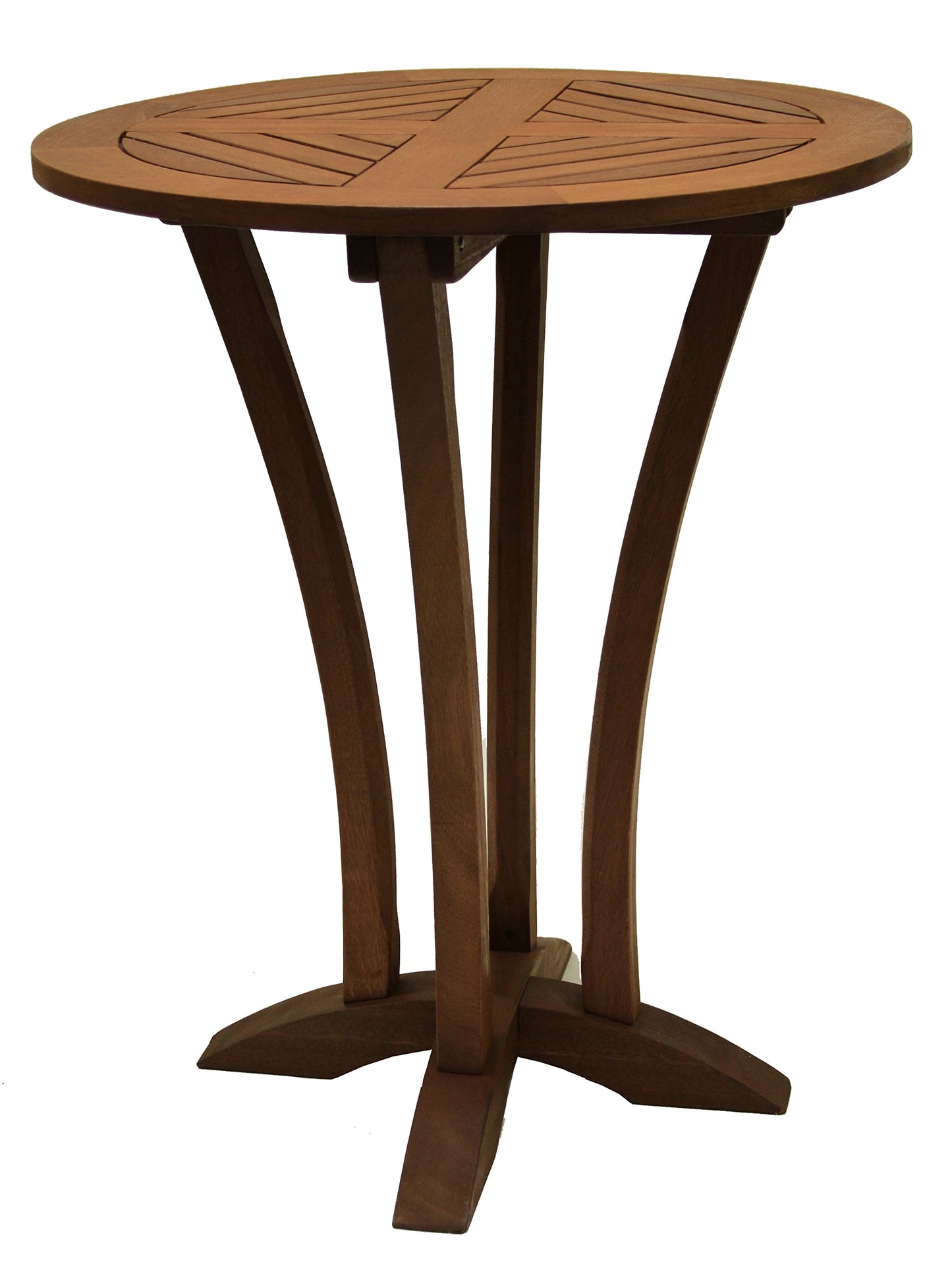 Outdoor Interiors Eucalyptus 30-Inch Diameter Round Bar Table