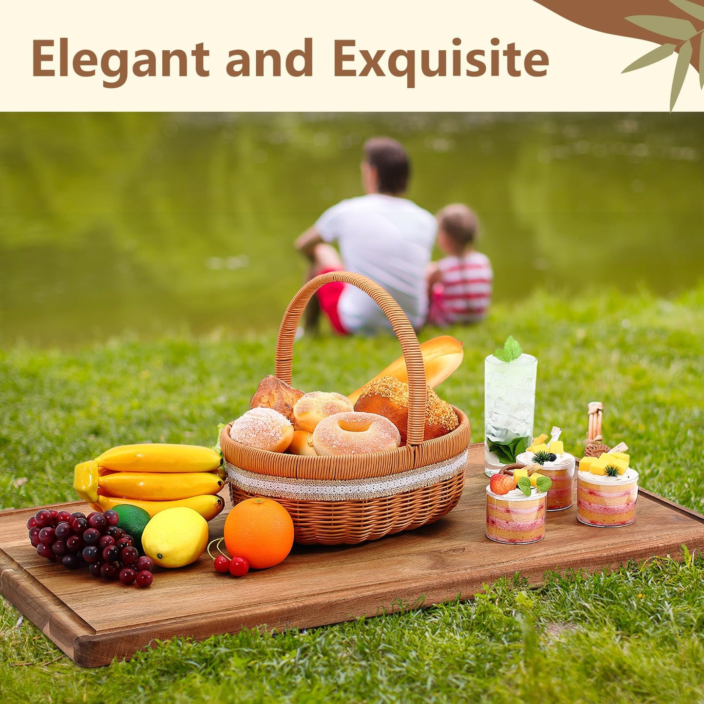 Teenyyou 32" x 18" Large Acacia Wood Cutting Boards for Kitchen Wooden Cutting Board with Juice Groove Extra Large Serving Platter Carving Tray for Meat Cheese(Natural)