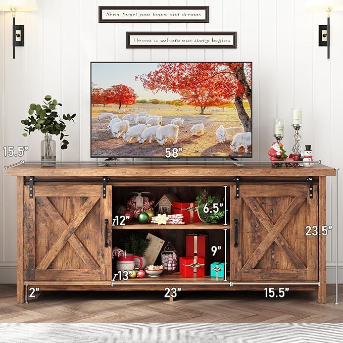 Farmhouse TV Stand for 55-65in TV