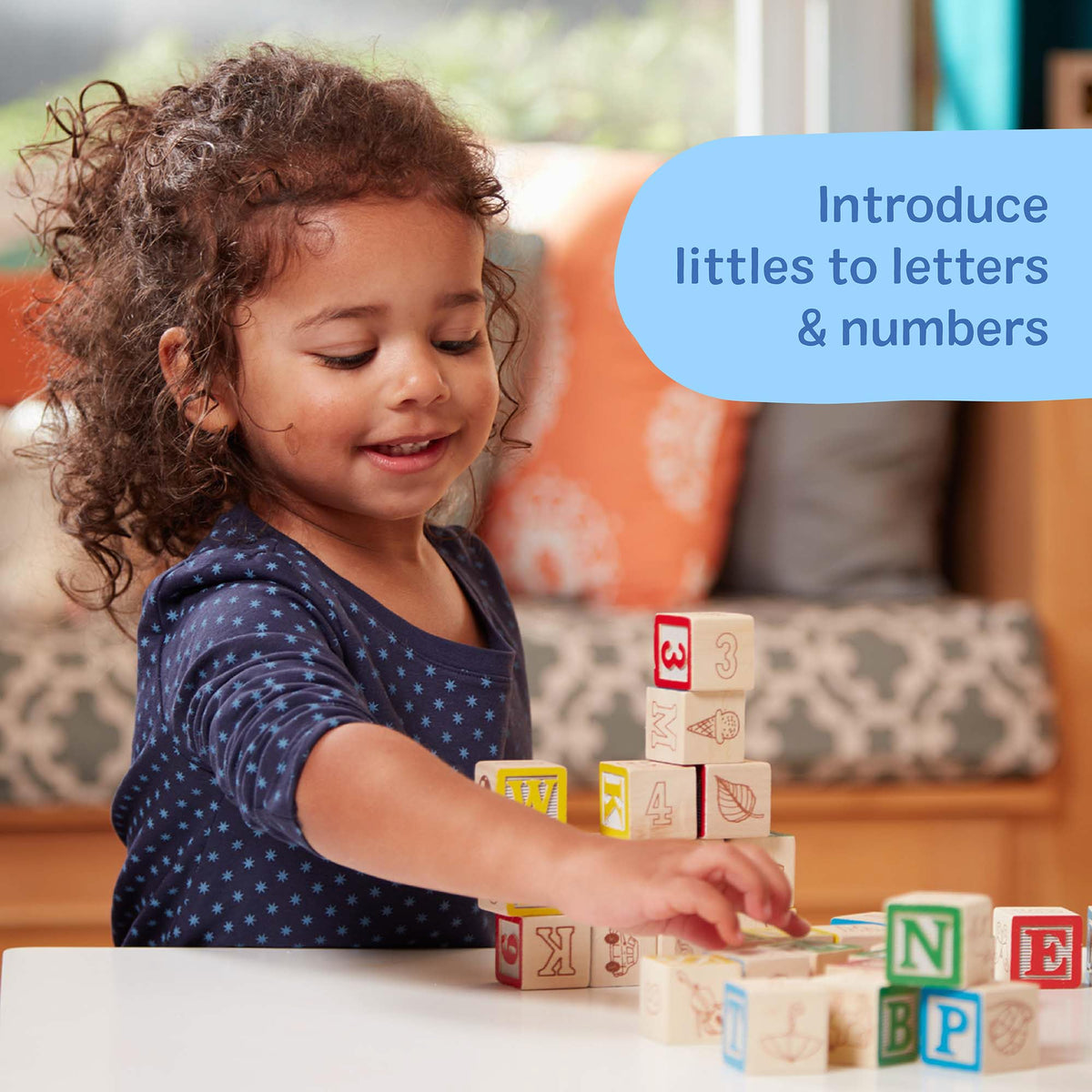 Melissa & Doug Deluxe Wooden ABC/123, 50-Piece Set of Classic Letter & Number Wooden Blocks (1” x 1”) with Storage Pouch, Sorting & Stacking Toys for Kids Ages 2+ (Pack of 12)
