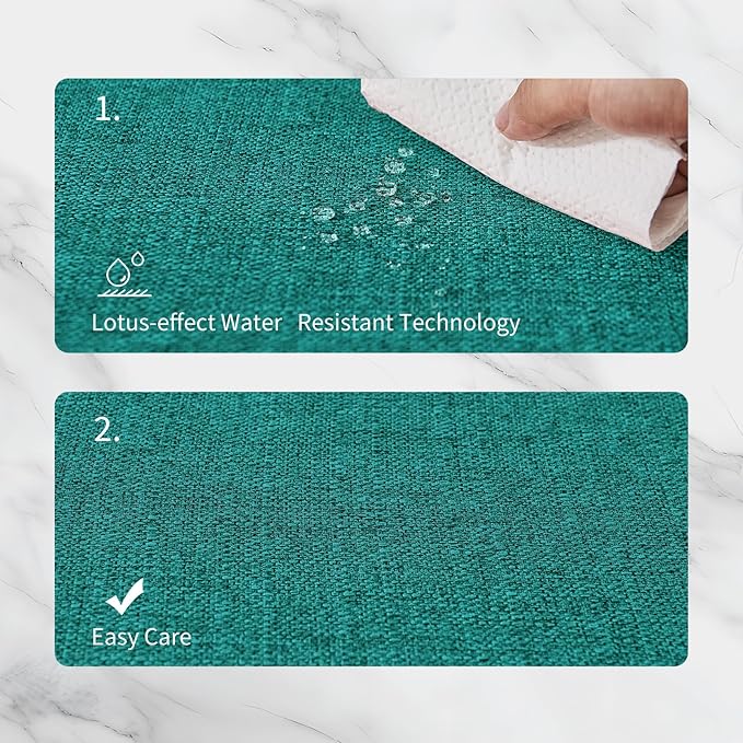 BALCONY & FALCON Placemats Set of 6 Faux Linen Cloth Place Mats Washable