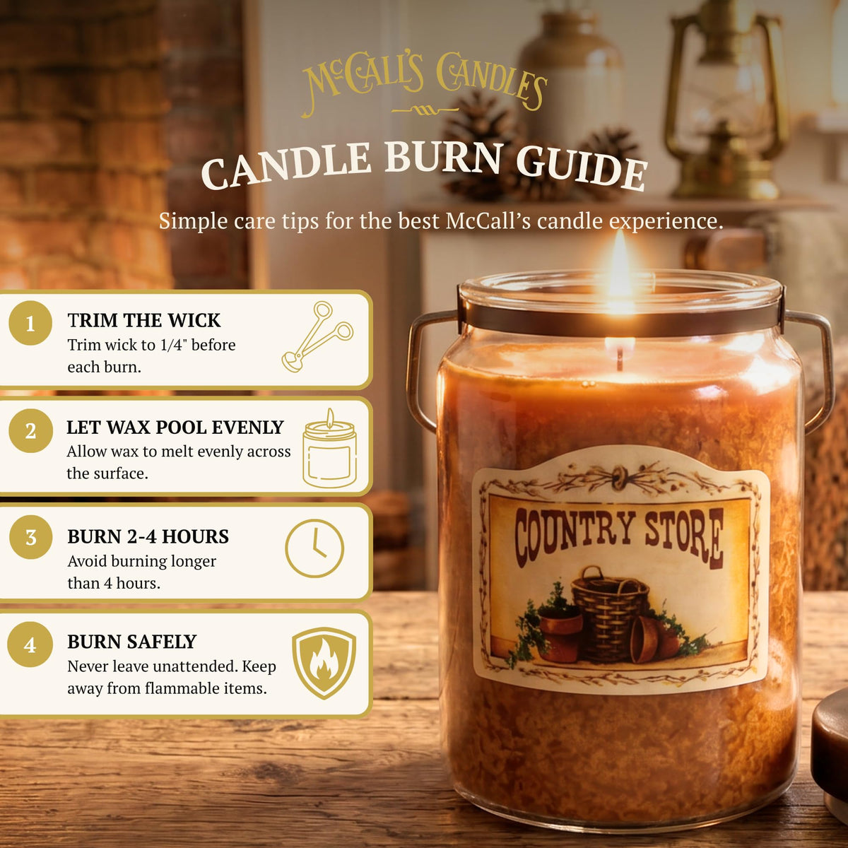 McCall’s Candles | Sunrise Cinnamon Bun | 18 oz Scented Candle | Indulgence Collection | USA-Poured | Double Wick | Grooved Jar with Carrying Handle | Cinnamon Sugar & Maple Fragrance