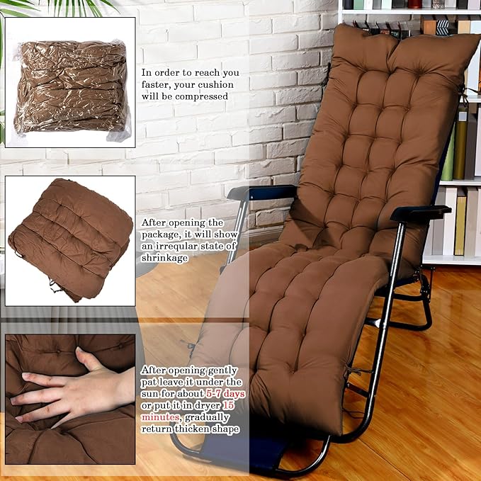 Bucherry 67 x 19 Inch Chaise Lounge Cushions Soft Lounge Chair Cushion Gravity