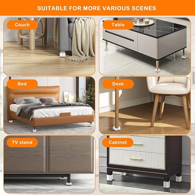 shouwuhho 9 Pack Furniture Risers Adjustable Bed Risers Heavy Duty Lifts Height