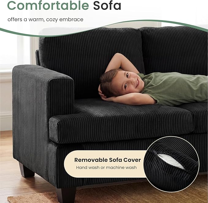 YOUDENOVA 63” Corduroy Loveseat Sofa Couch