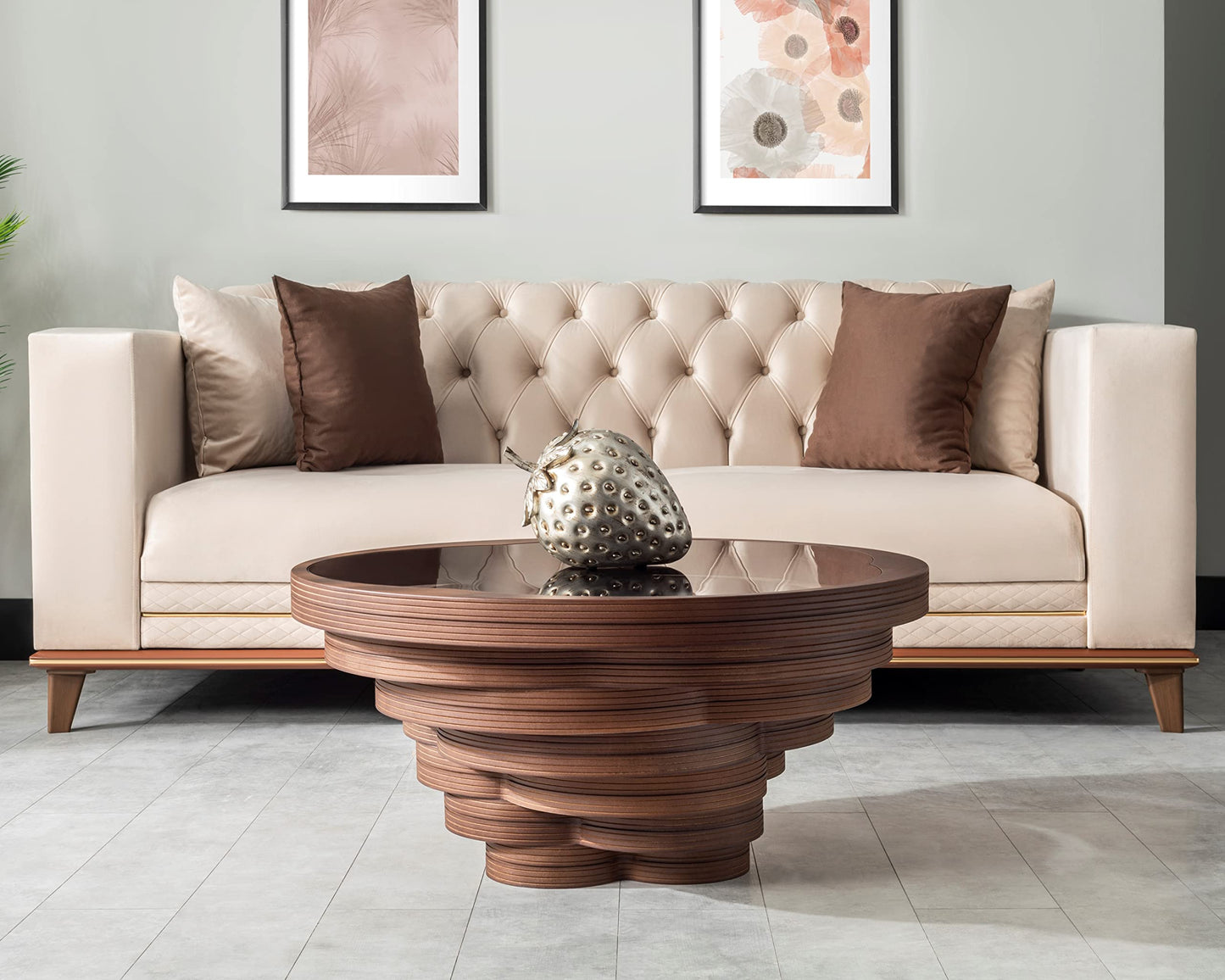 Papella modüler mobilya Natural Walnut Coated Coffee Table, Custom Designed Coffee Table, Wooden Rustic Coffee Table, Wood Living Room Furniture, Disassembled Modular Furniture, Lara Model
