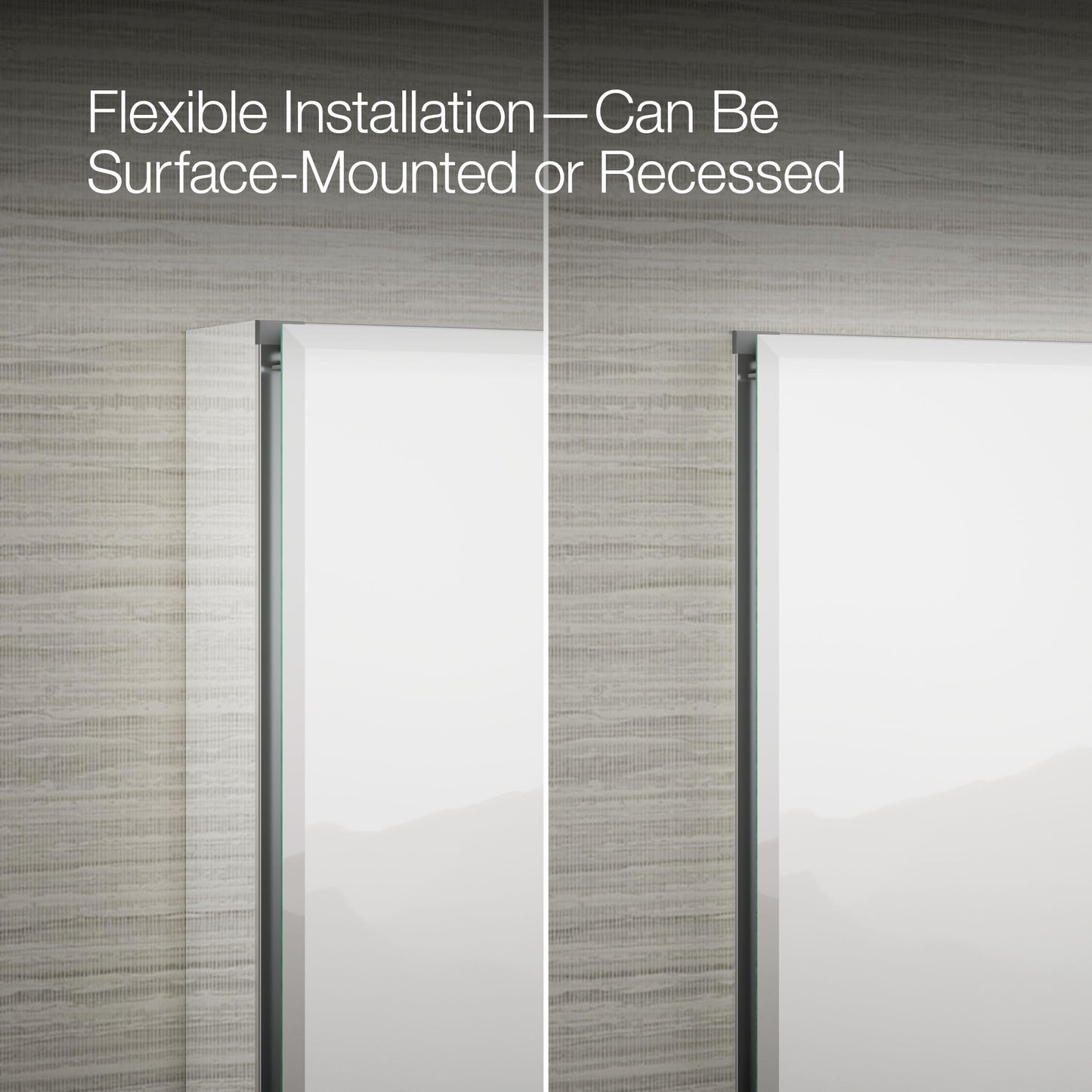 Kohler CB-CLC2026FS Frameless Bathroom Mirror Medicine Cabinet, Single Door, Rectangular Beveled Edge Frame, Bathroom Cabinet Mirror, Adjustable Shelves, 20 in. W x 26 in. H