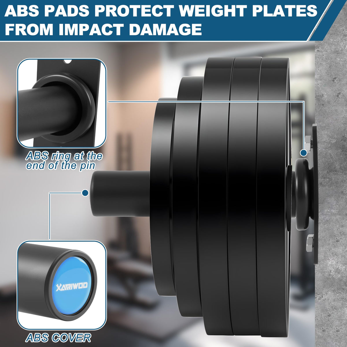 XARIWOD Wall Mounted Weight Plate Holder for 2" Olympic Plates - Heavy Duty Weight Plate Rack, 300 lbs Capacity, Home Gym Storage Organizer with Mounting Hardware (4 Pack)