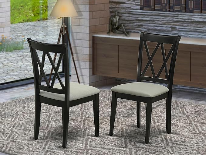 East West Furniture CLC-BLK-C Clarksville Dining Room Chairs