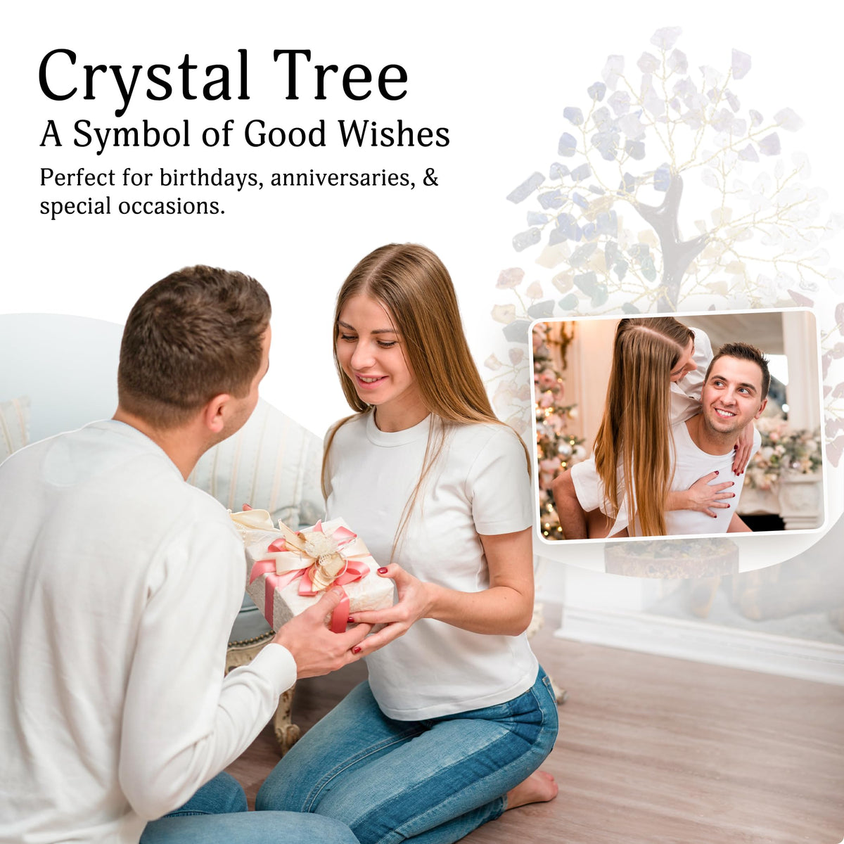 YATSKIA Black Tourmaline Crystal Tree for Positive Energy, Crystal Tree of Life Decor, Feng Shui Decor, Crystals Decor, Spritiual Gift, Meditation Accessories