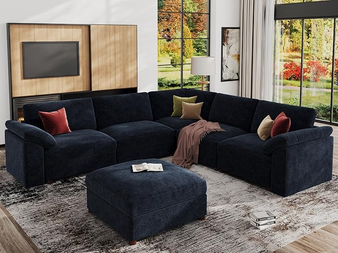 EASE MOOSE Oversized L Shape Sectional Couch, Extra Large Deep seat Sectional