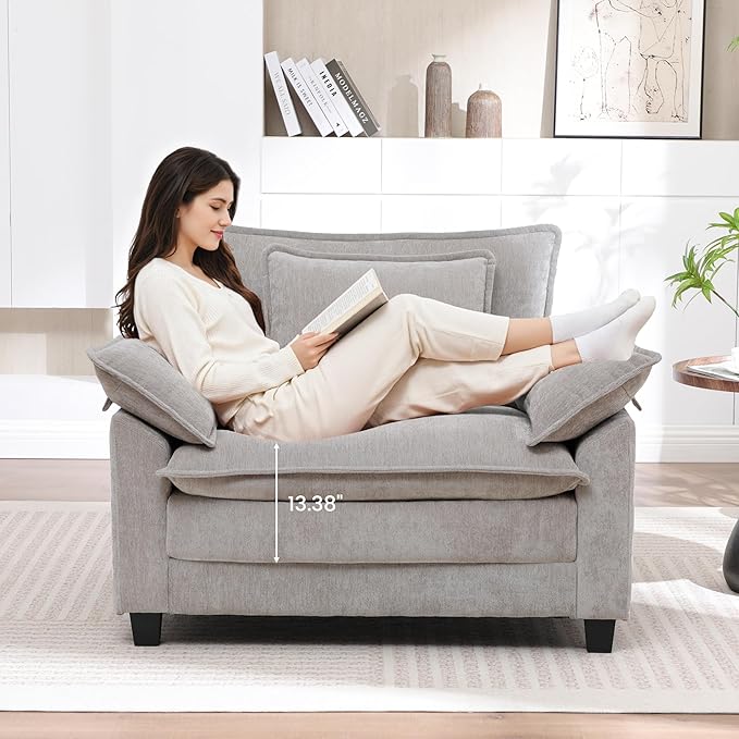 Oversized Accent Chair, Modern Chenille Cloud Sofa Chair