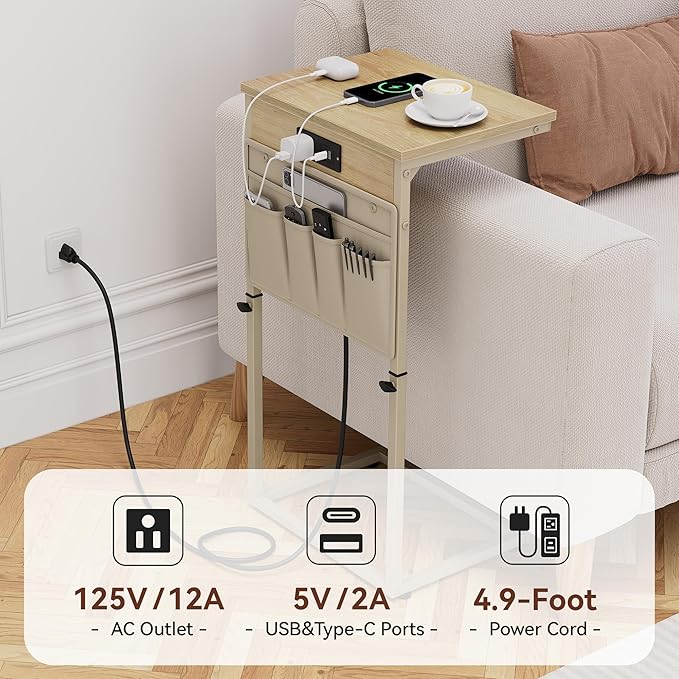 Vagusicc C-Shaped End Table