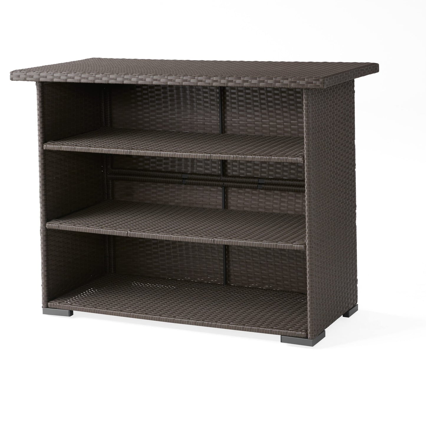 Christopher Knight Home Trinidad PE Bar, Dark Brown, Dimensions: 51.50”L x 25.15”W x 39.00”H