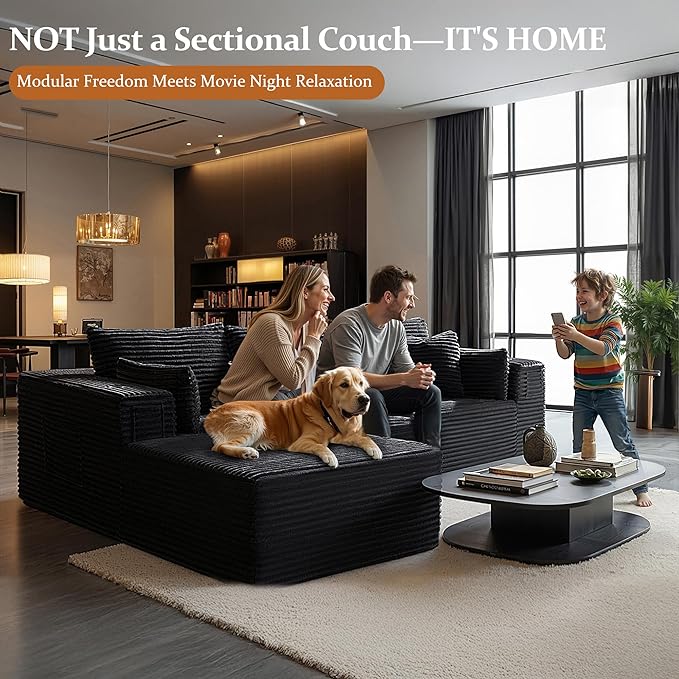 108" Oversized Cloud Sectional Couch, Comfort U Shaped Sofa