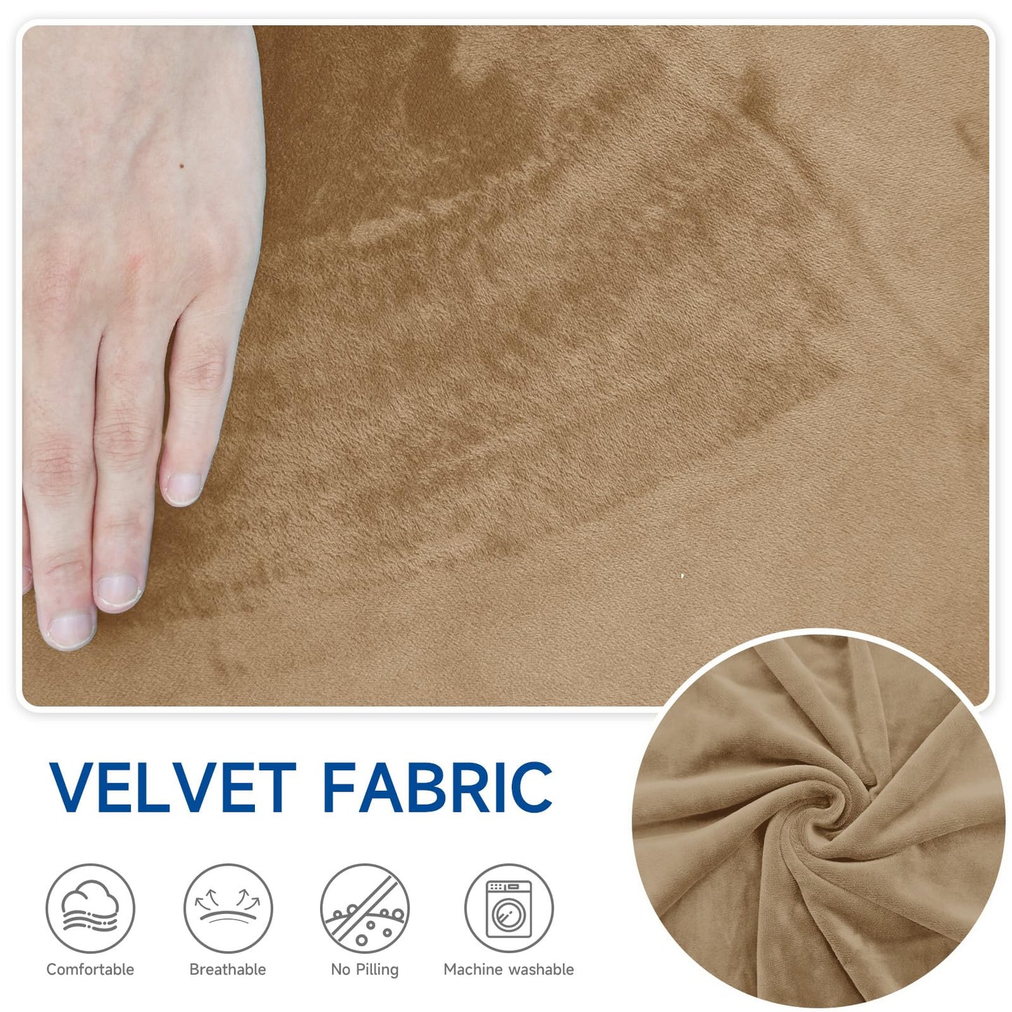Velvet Chaise Lounge Cover Indoor Armless Chaise Slipcover Luxury High Stretch Ultra Soft Lounge Chair Covers Modern Machine Washable Chair Cover for Living Room Bedroom Furniture, Taupe