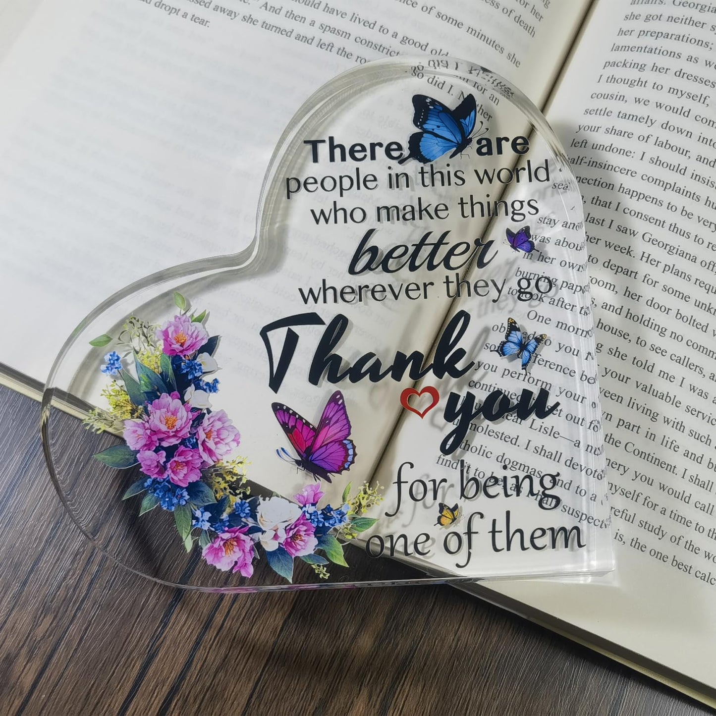 Ewong Thank You Gifts for Women, Acrylic Heart Keepsake for Female, Appreciation Friend Teacher Coworker Manager Superior Boss Volunteer Nurse Doctor Director Gifts Ideas (Thank you 1)