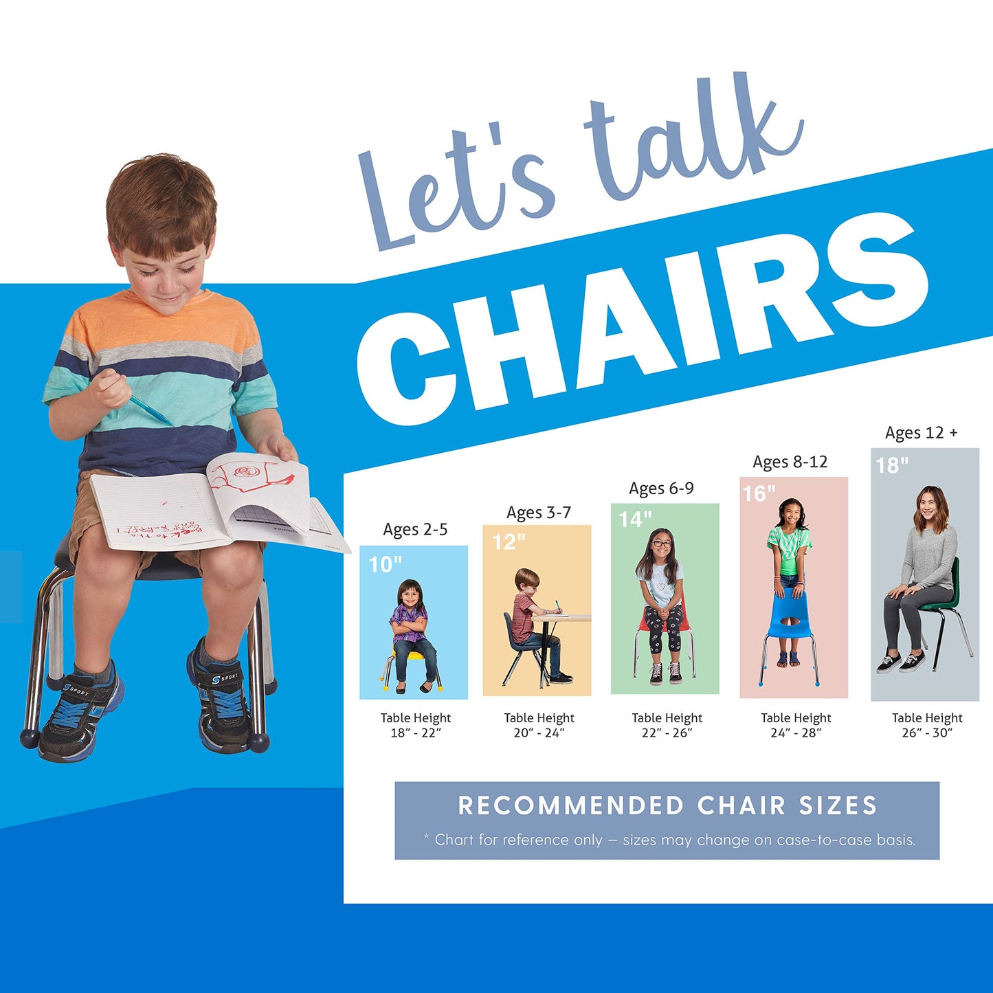 FDP 16" School Stack Chair, Stacking Student Seat with Chromed Steel Legs and Ball Glides; For In-Home Learning or Classroom - Sand (4-Pack), 10382-SD