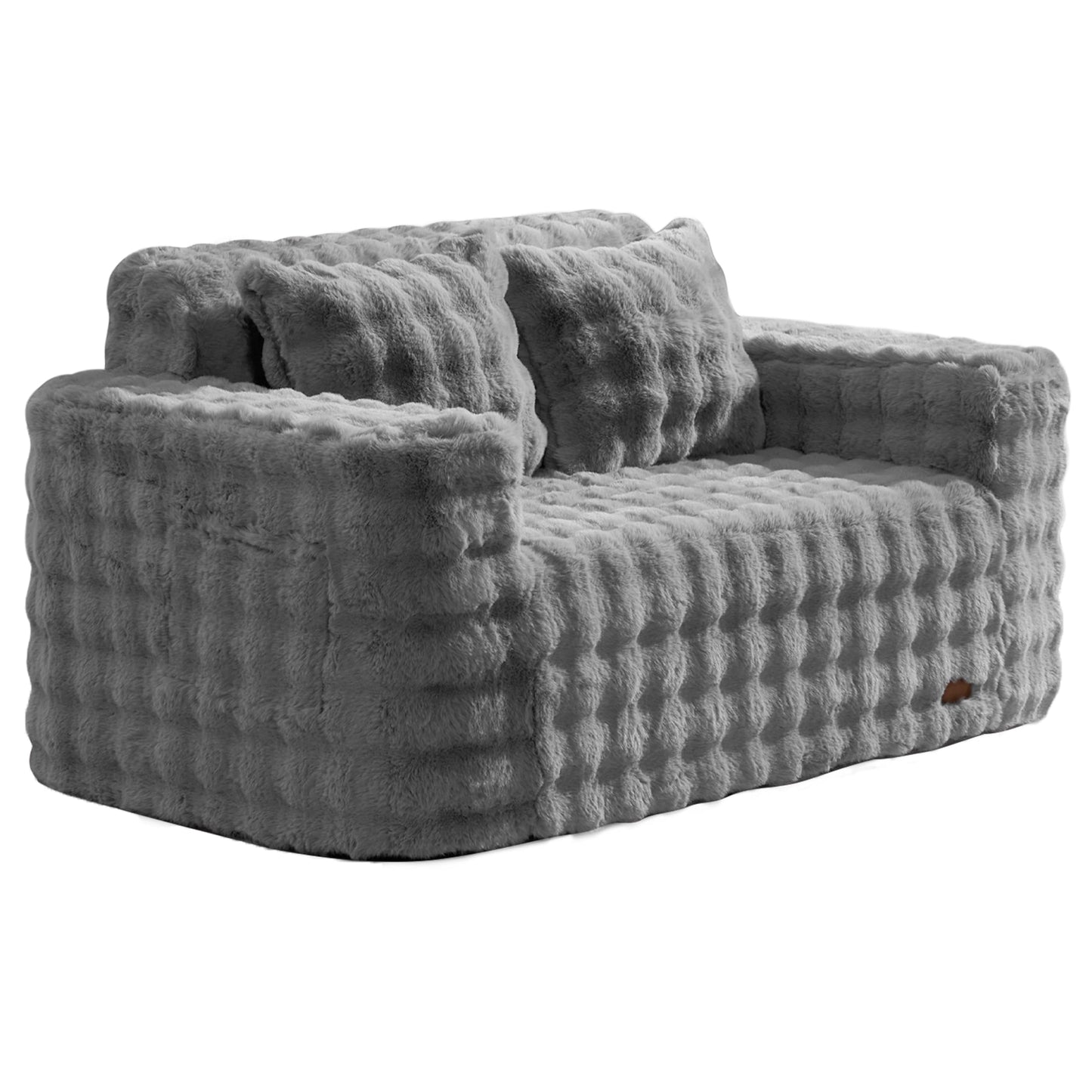 ZurNesfure Sofa Couch Loveseat, Memory Foam Couch with Pillow, Modern Cloud Couch with deep seat and Removable Washable Cover Boneless Sofas for Living Room Bedroom Apartment (Grey,Loveseat)