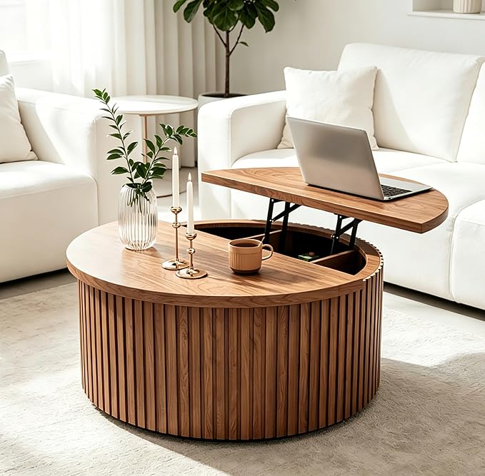 Fsbecl Fluted Lift Top Coffee Table