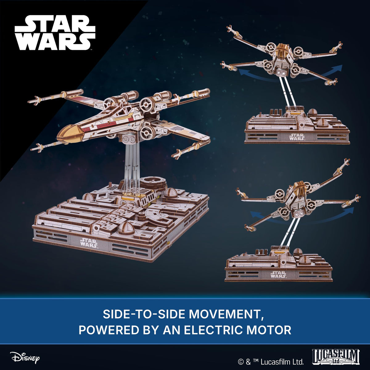 UGEARS Star Wars ™ Luke Skywalker’s X-Wing Starfighter ™ Wooden 3D Puzzles for Adults – Mechanical Wood Model Kits, Star Wars Model Kit, DIY 3D Puzzle, Hobby for Adults, Brain Teaser