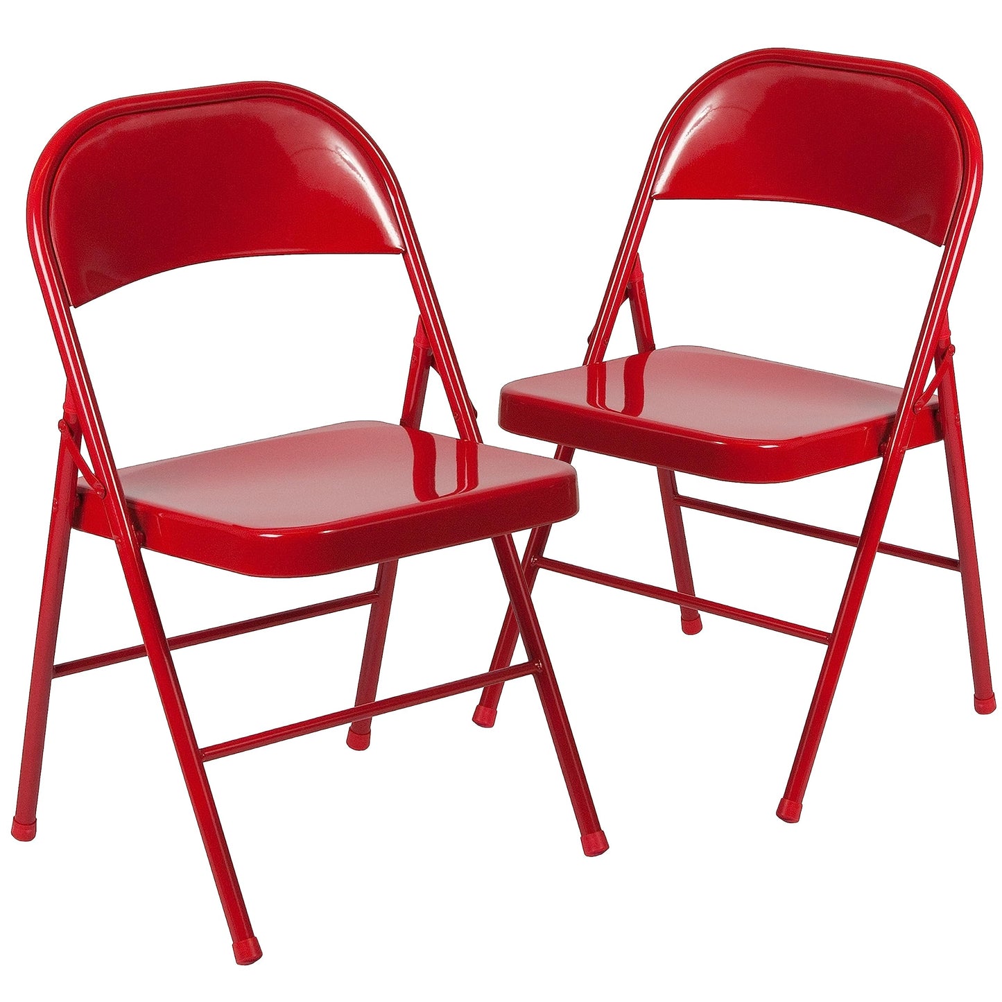 Flash Furniture 2 Pack HERCULES Series Double Braced Red Metal Folding Chair