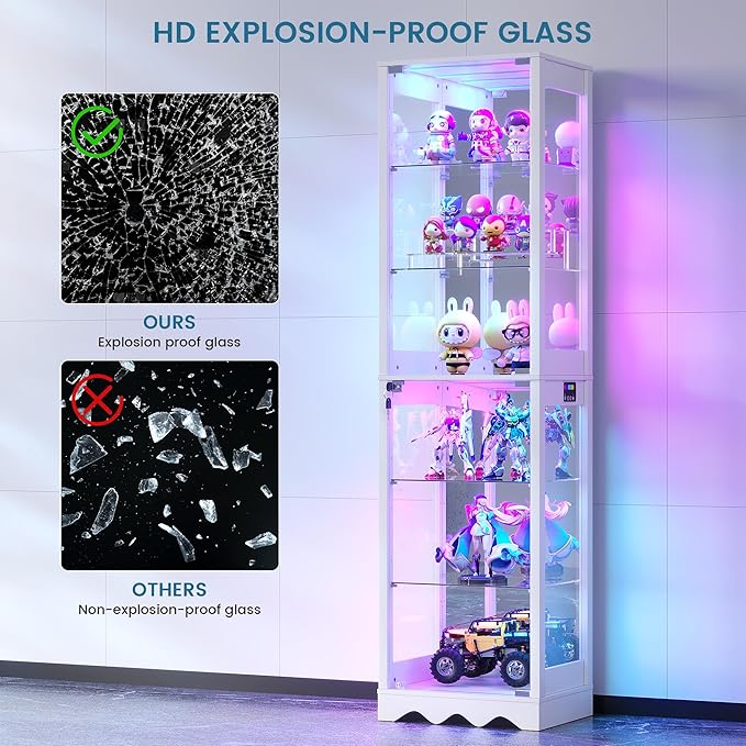 Dystler 2 Pack Glass Display Cabinet