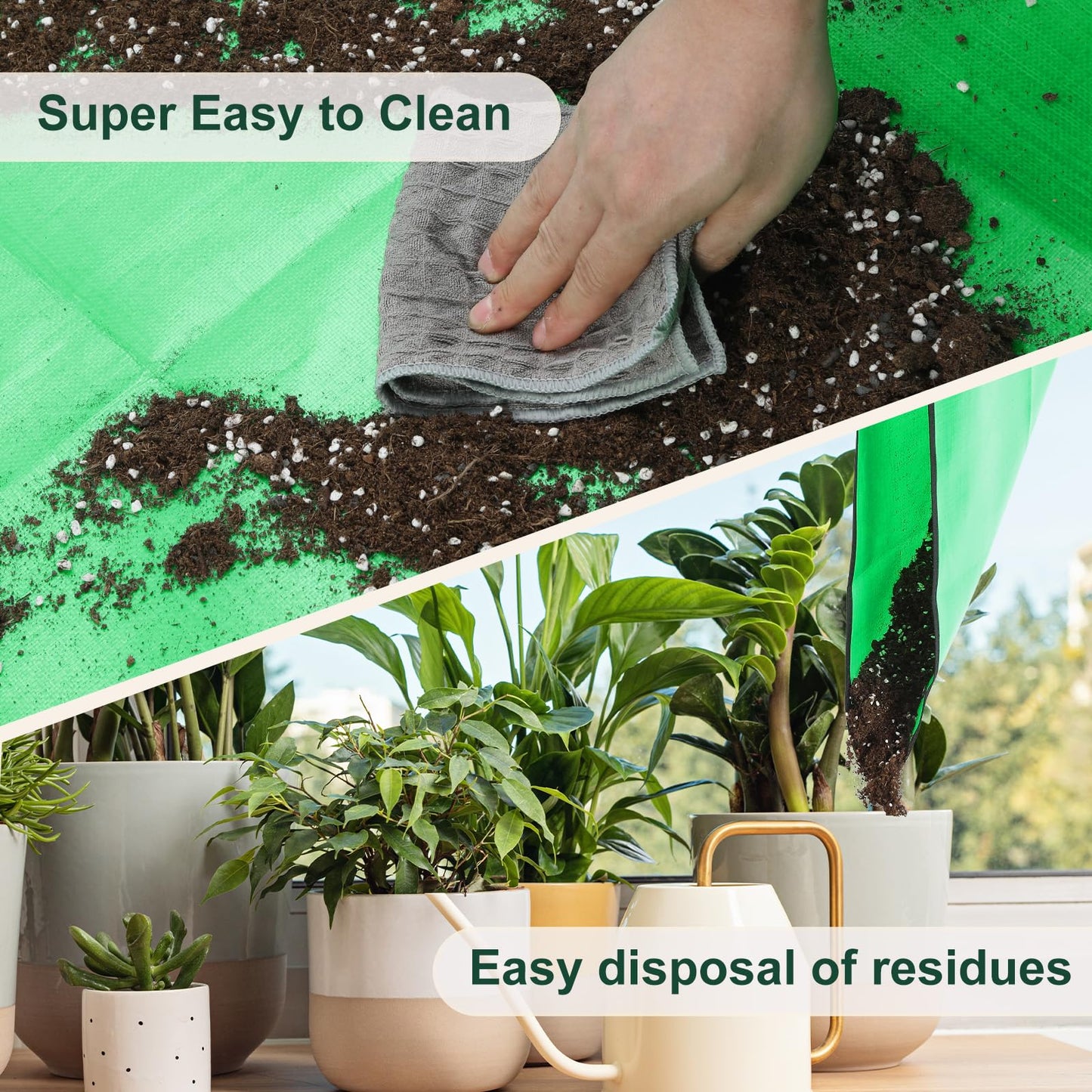 bukmialy 26.8"x26.8" Super Thick Repotting Mat - Waterproof Foldable Potting Mat for Indoor Plants, Succulent Soil, Potting Soil & Mix - Mess-Free Gardening Essentials
