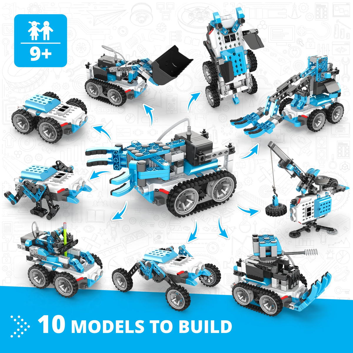 ENGINO- Inventor STEM Toys, Robotorized GinoBot, Construction Toys for Kids 9+, STEM Building Toys, STEM Projects, Gifts for Boys & Girls