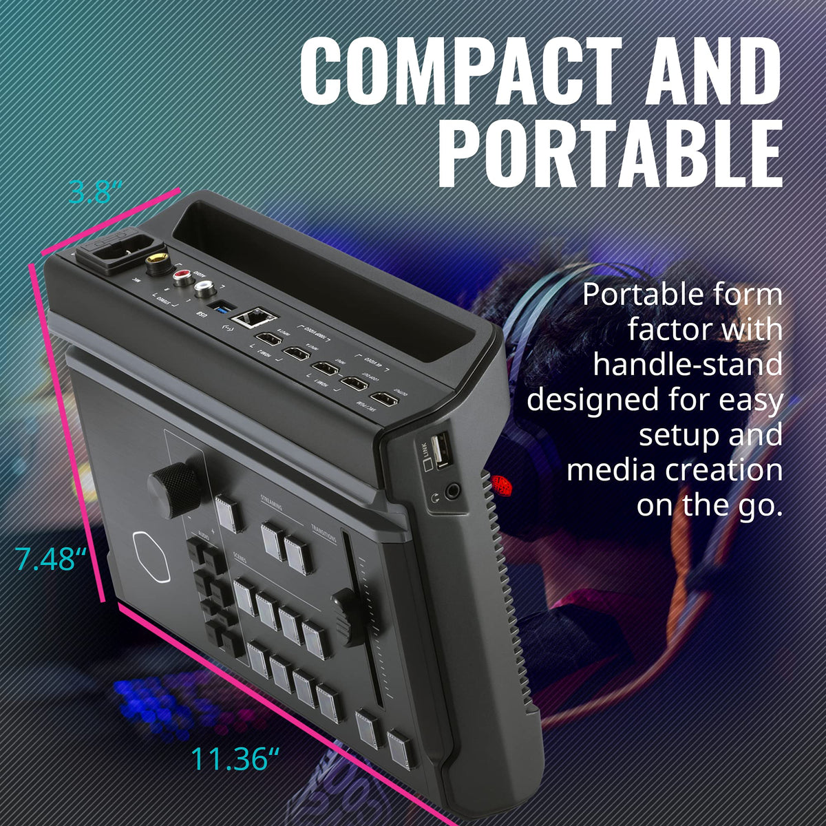 Cooler Master StreamEnjin Livestream Mixer, All-in-One Integration, 8 Customizable Storyboard, Dual Professional CDN Destinations, iPad/Android Tablet App (Tablet not Included) (RM-SEN1-H2H3-R1)