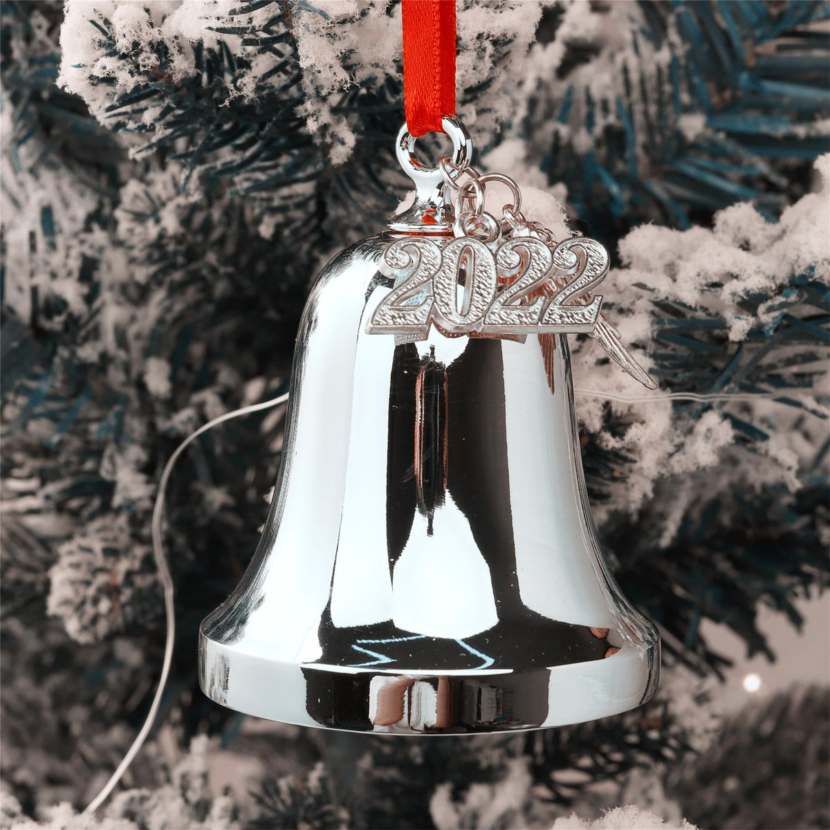 WANSHUNLMI It's a Wonderful Life Christmas Bell Ornament, Silver Metal, 2.9 x 2.4 inch, Real Bell with 2026 and Wing Charm Accent (It's a Wonderful Life)
