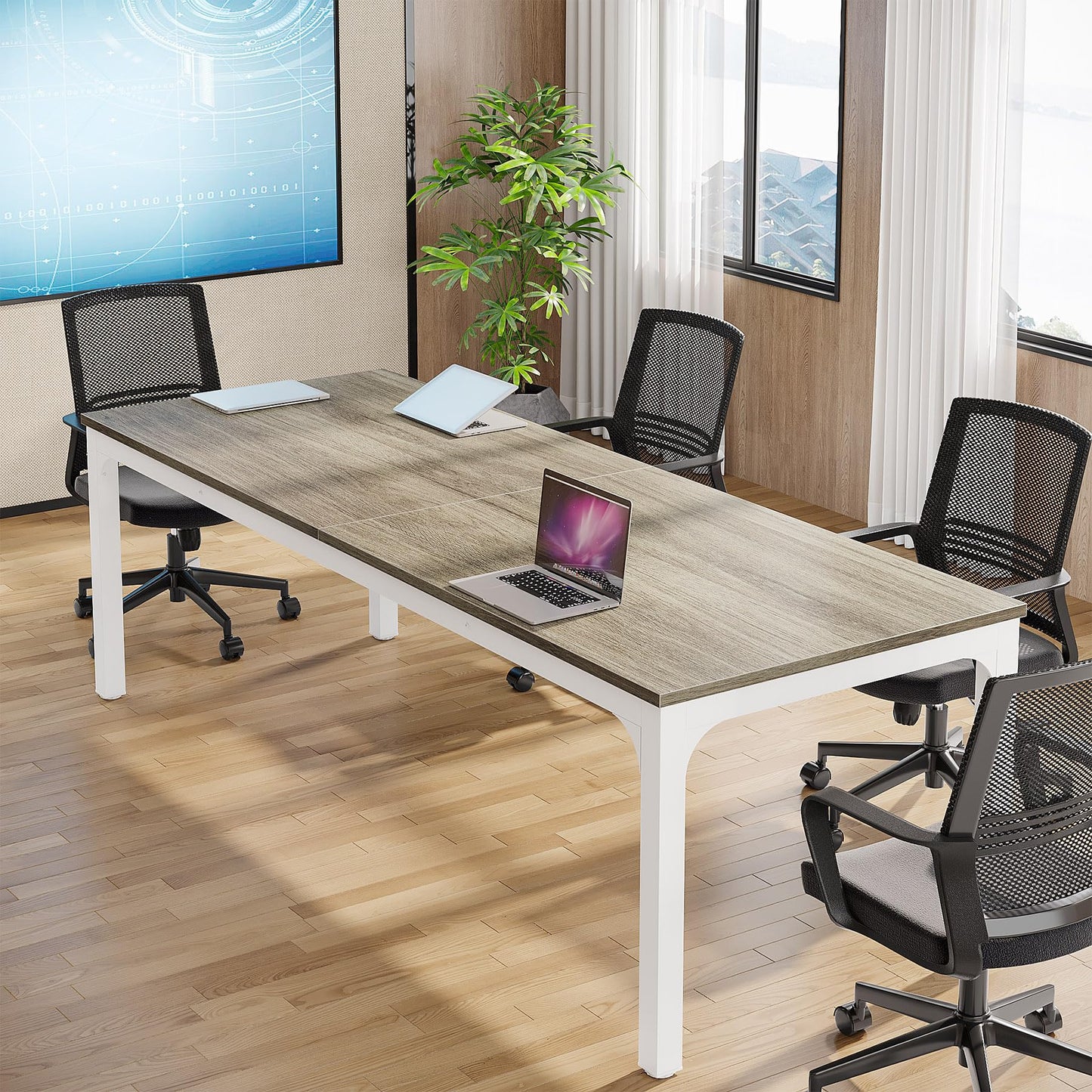 Tribesigns 6.5FT Conference Table, 78.7-Inch Rectangle Meeting Seminar Table, Large Business Tables for 6-8 People (Only Table)
