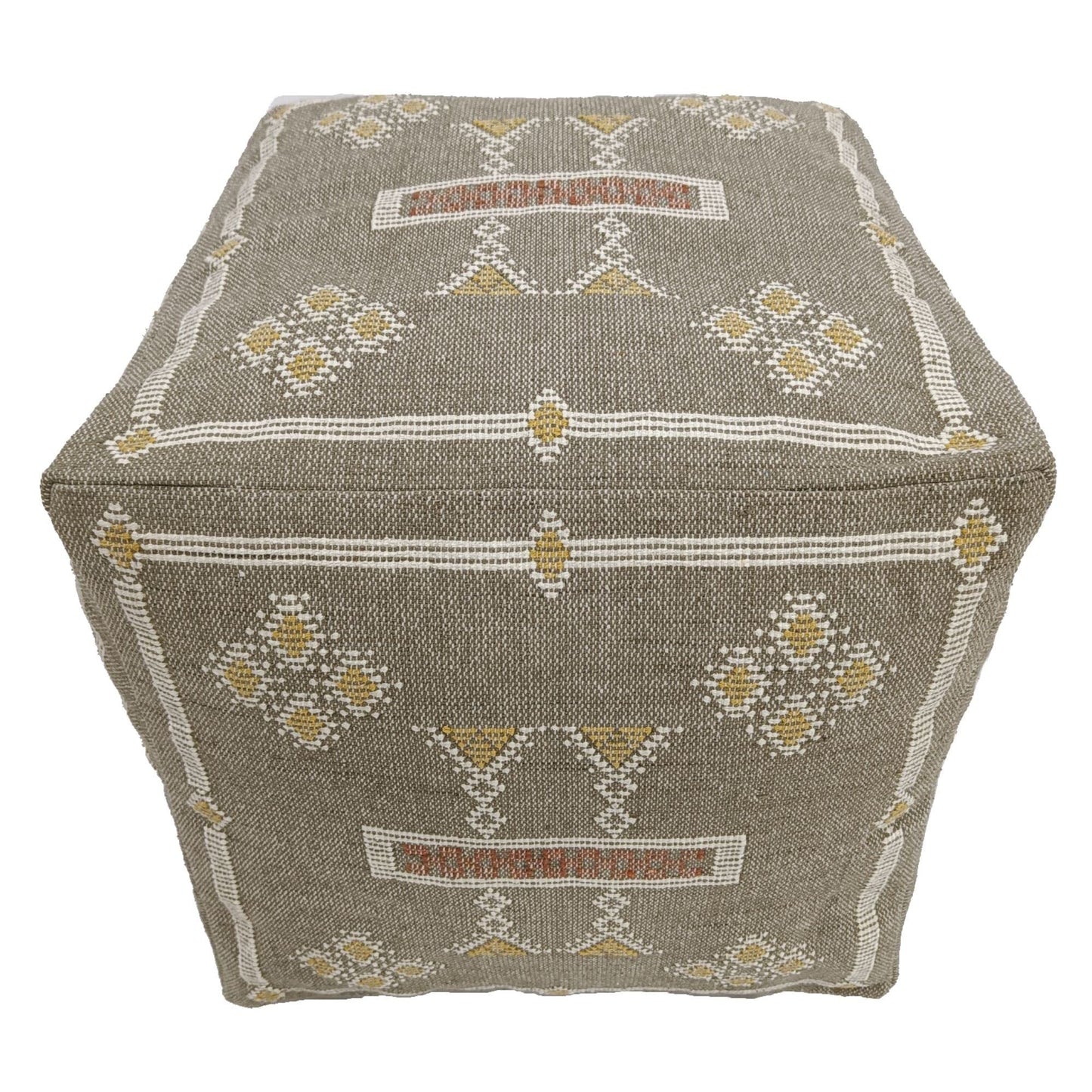 Trade Star Handcrafted Ottoman Floor Pillow Case Sabra Kilim Pouf Cover Thick Cotton Seating Pouffe Highly Durable Luxurious Stylish Footrest Pouf for Living Room Decor (Sabra Kilim Pouf Cover - 1)