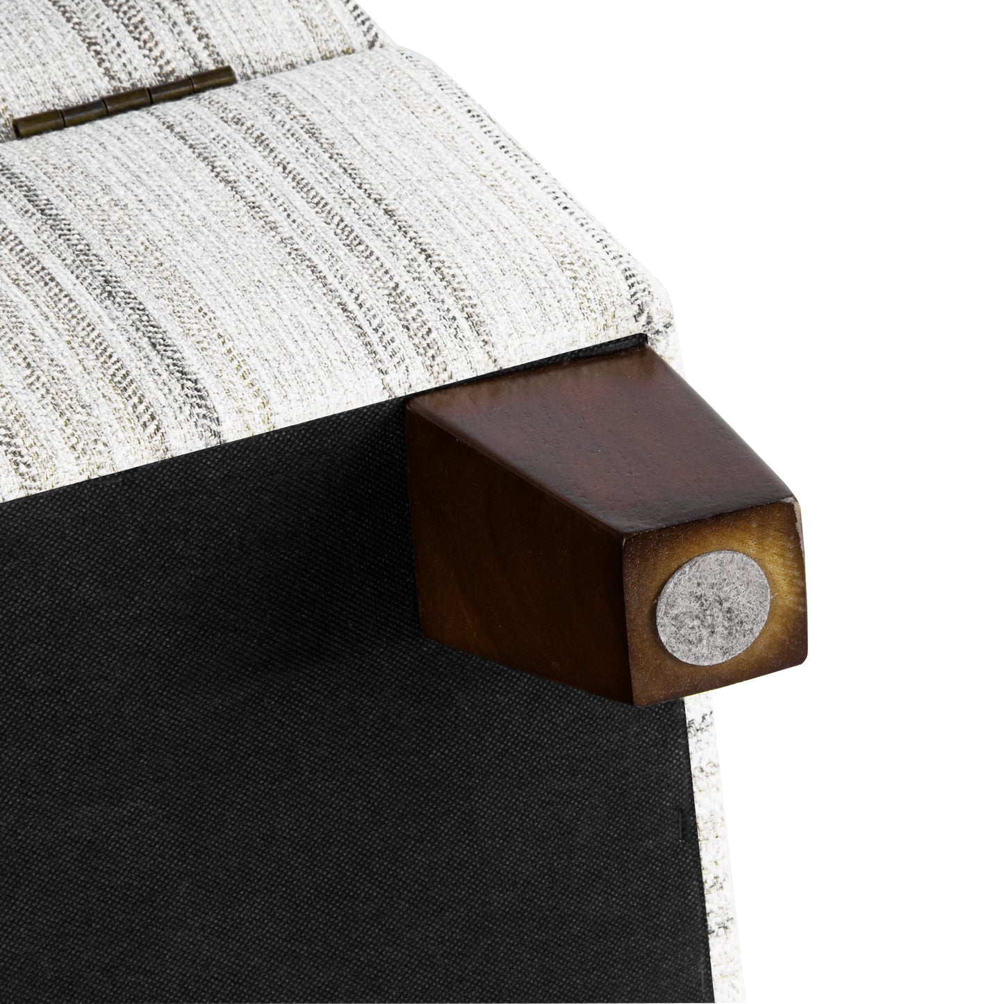 HomePop Harper Luxury 28" Square Storage Ottoman - Gray Striped Pattern