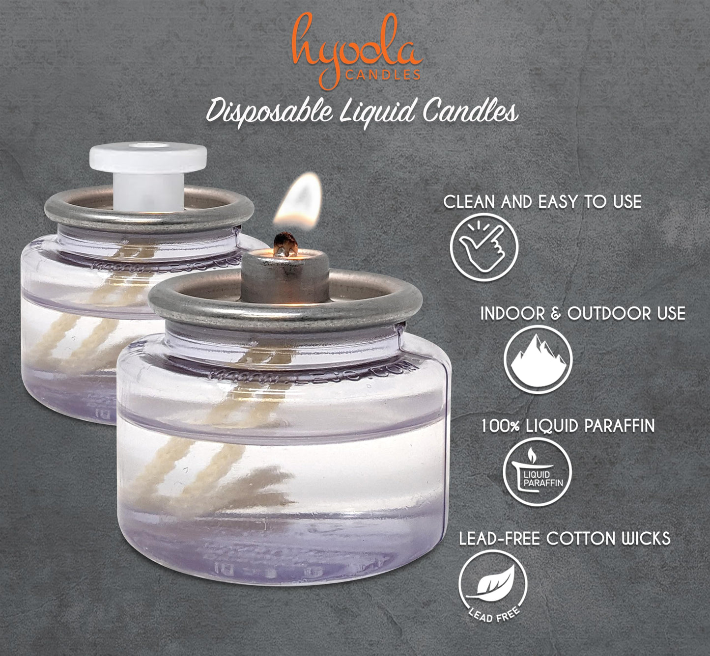 Hyoola Liquid Candles - 8 Hour Disposable Paraffin Tea Lights - 90 Pack for Restaurant Tables and Emergencies