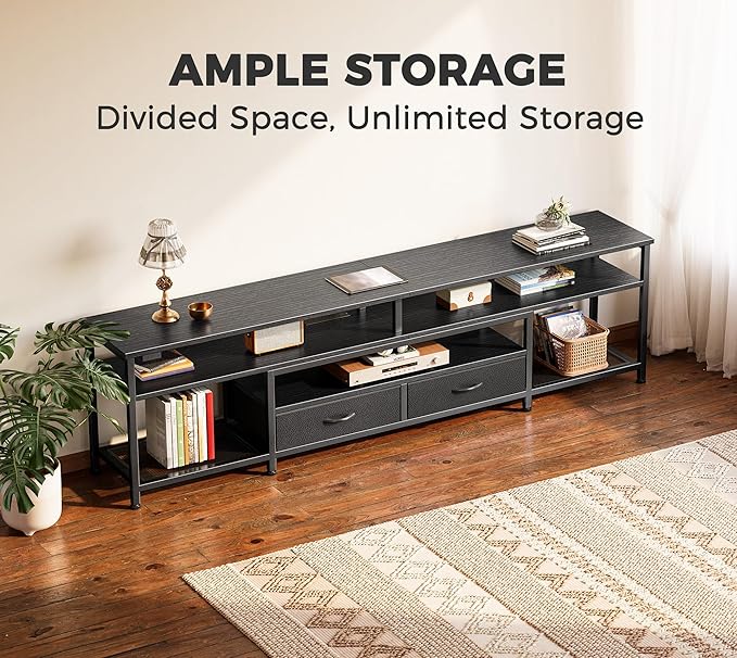 Huuger TV Stand for 75 80 Inch TV, Entertainment Center