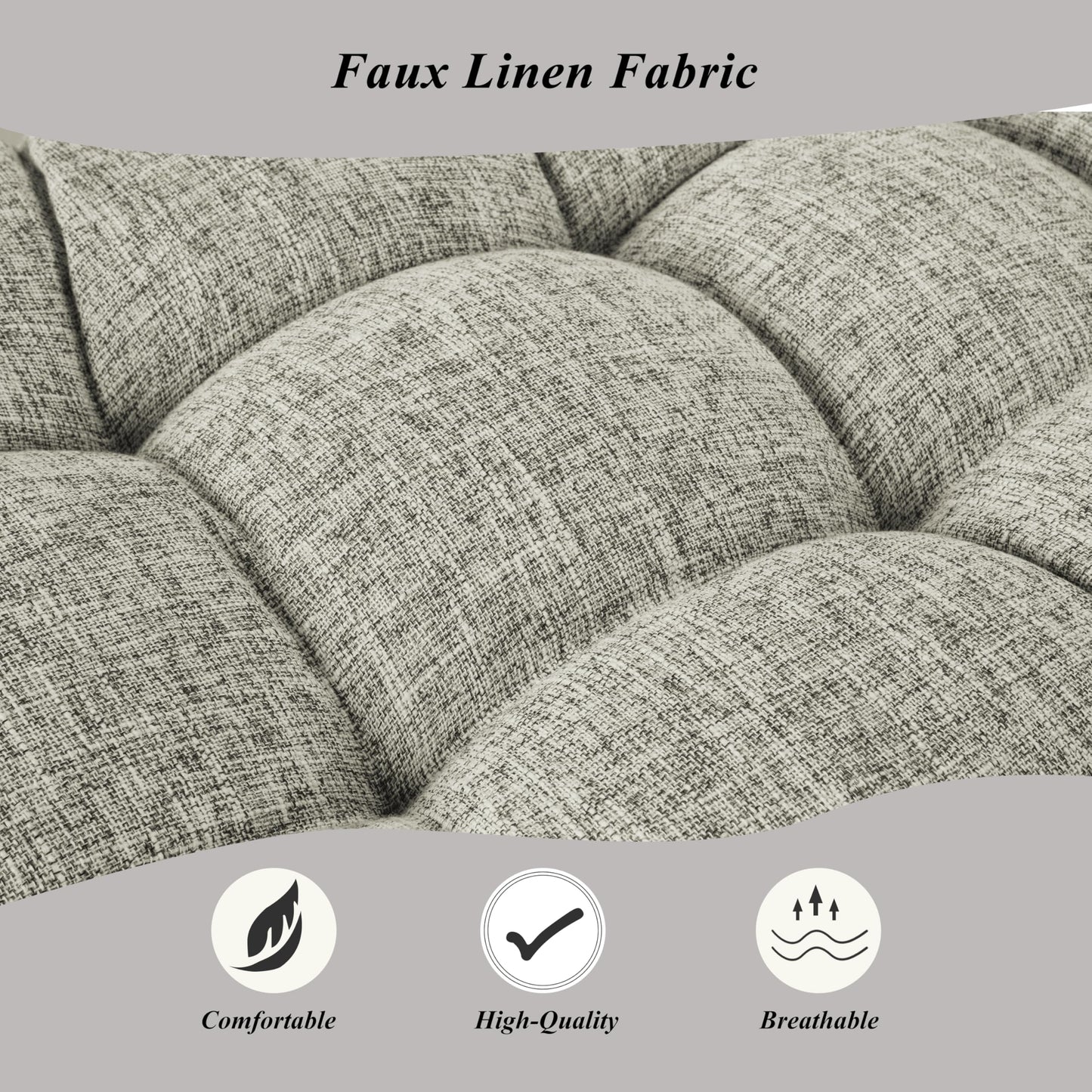 FlyGulls Bench Cushion for Indoor Furniture Rectangle Bench Seat Cushion for Bay Window Entryway Bench Thick Textured Chair Cushion with Non-Slip Backing 1 Pack 48 x 19 inch (1, Heather Gray)