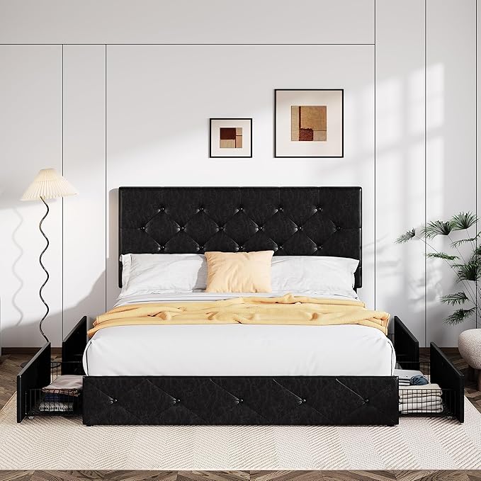 Allewie Upholstered Full Size Platform Bed Frame