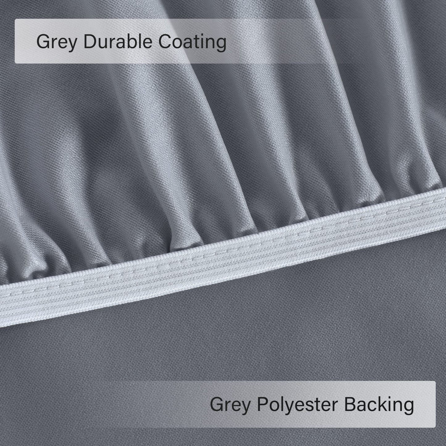 Obstal Fitted Round Table Cloth, Reversible Waterproof Stain Resistant Elastic Stretch Tablecloth, Wipe Clean Table Cover for Outdoor/Indoor Use, Fits Round Tables up to 40" - 44" Diameter, Grey