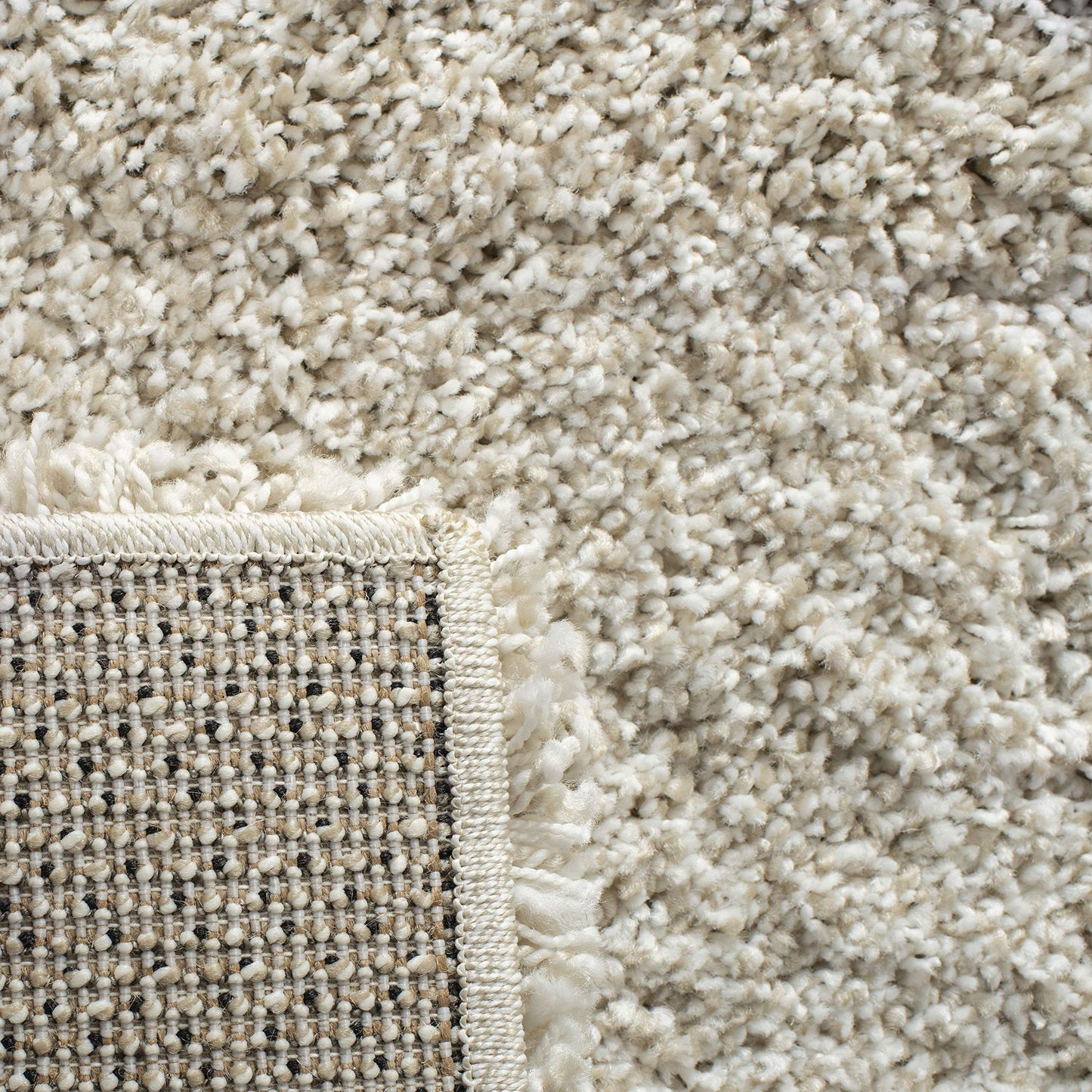 SAFAVIEH Hudson Shag Collection Runner Rug - 2'3" x 6', Ivory & Grey, Modern Trellis Design, Non-Shedding & Easy Care, 2-inch Thick Ideal for High Traffic Areas in Living Room, Bedroom (SGH281A)