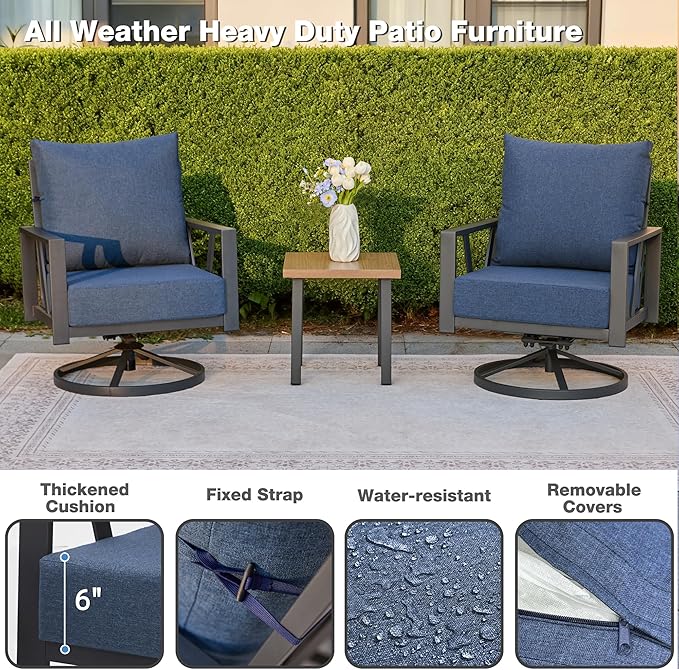 Outdoor Patio Swivel Rocking Chairs Set, Patio Porch Furniture