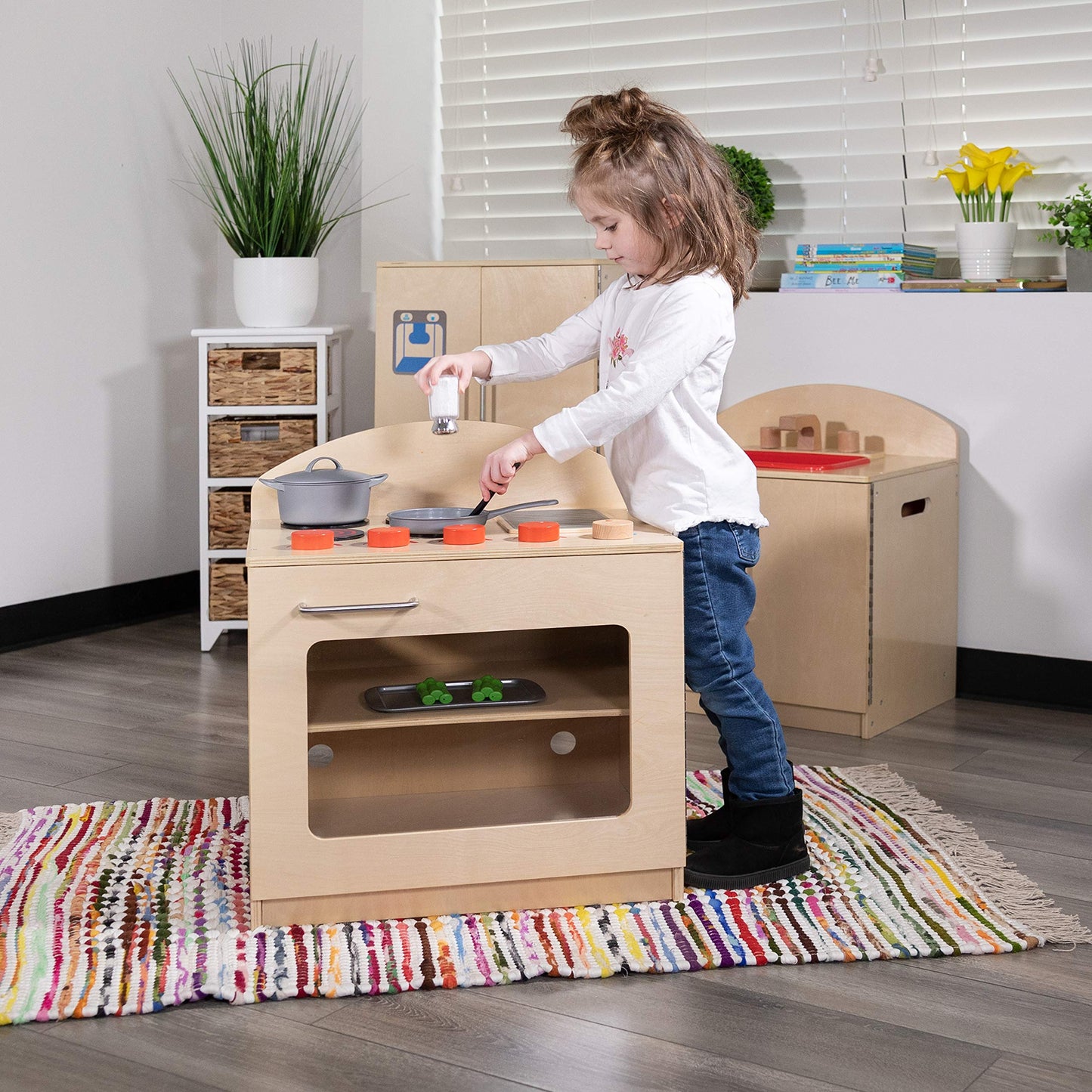 Flash Furniture Hercules Children's Wooden Kitchen Stove for Commercial or Home Use - Safe, Kid Friendly Design