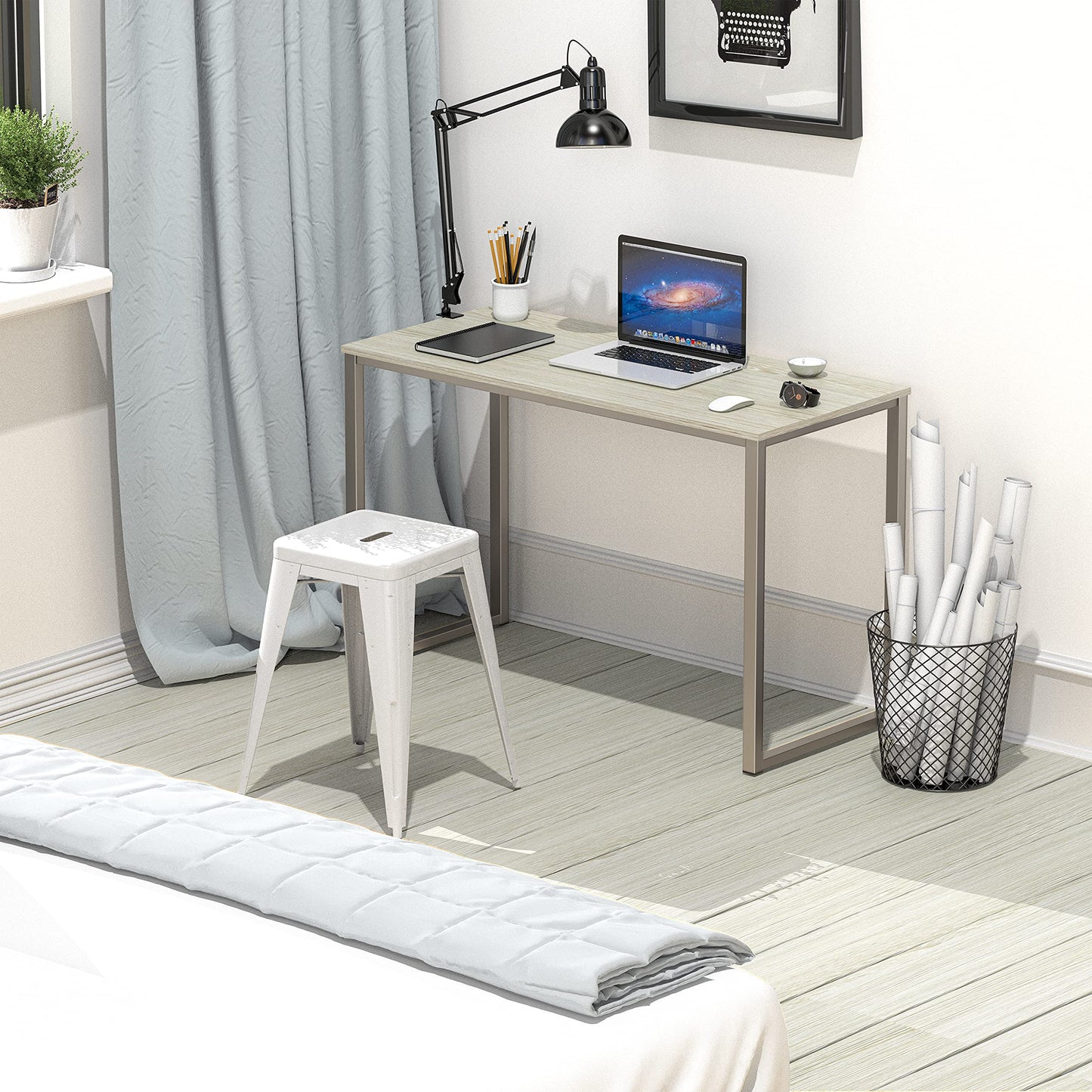 SHW Mission 32-Inch Home Office Computer Desk, Maple