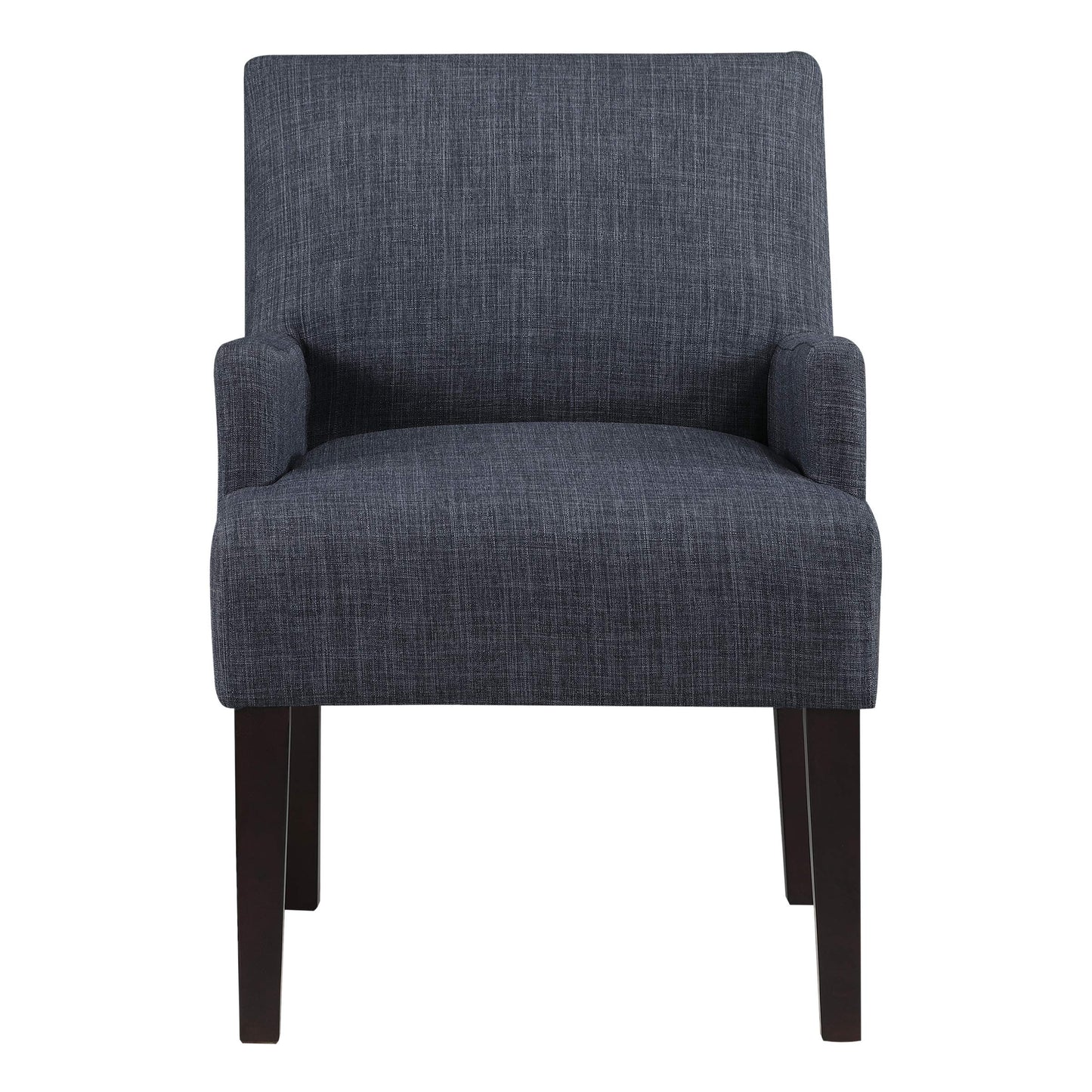 OSP Home Furnishings Main Street Upholstered Guest Chair with Espresso Finish Accents, Navy Fabric